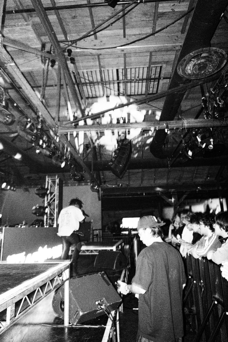 The crowd at the barricade at Warehouse 1720 during HARLEM's set