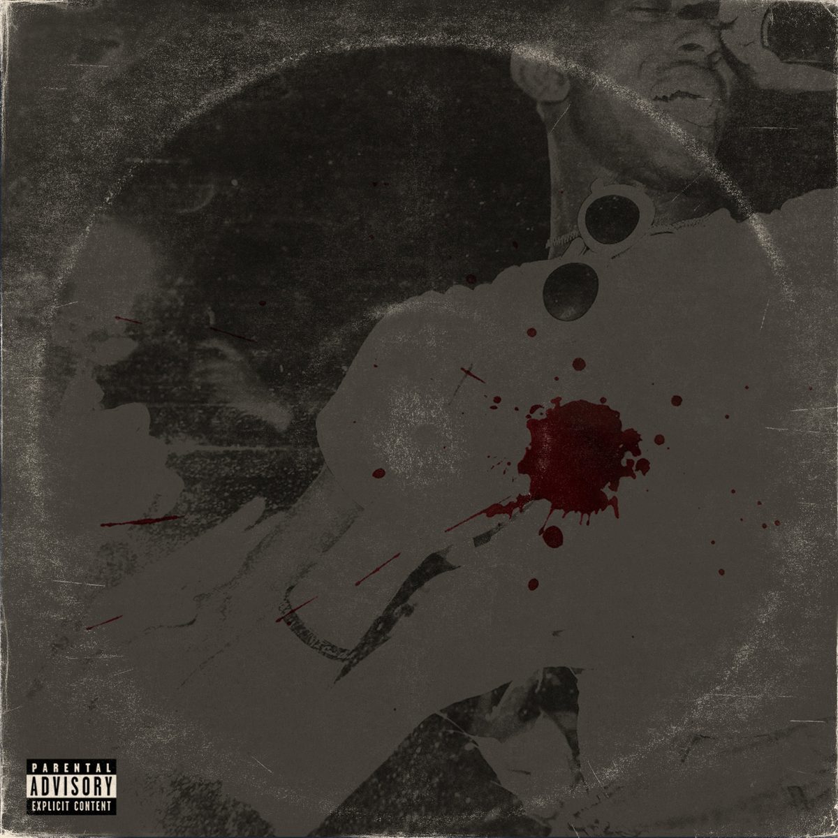 HARLEM DELUXE alternate dark grunge album cover with blood splatter