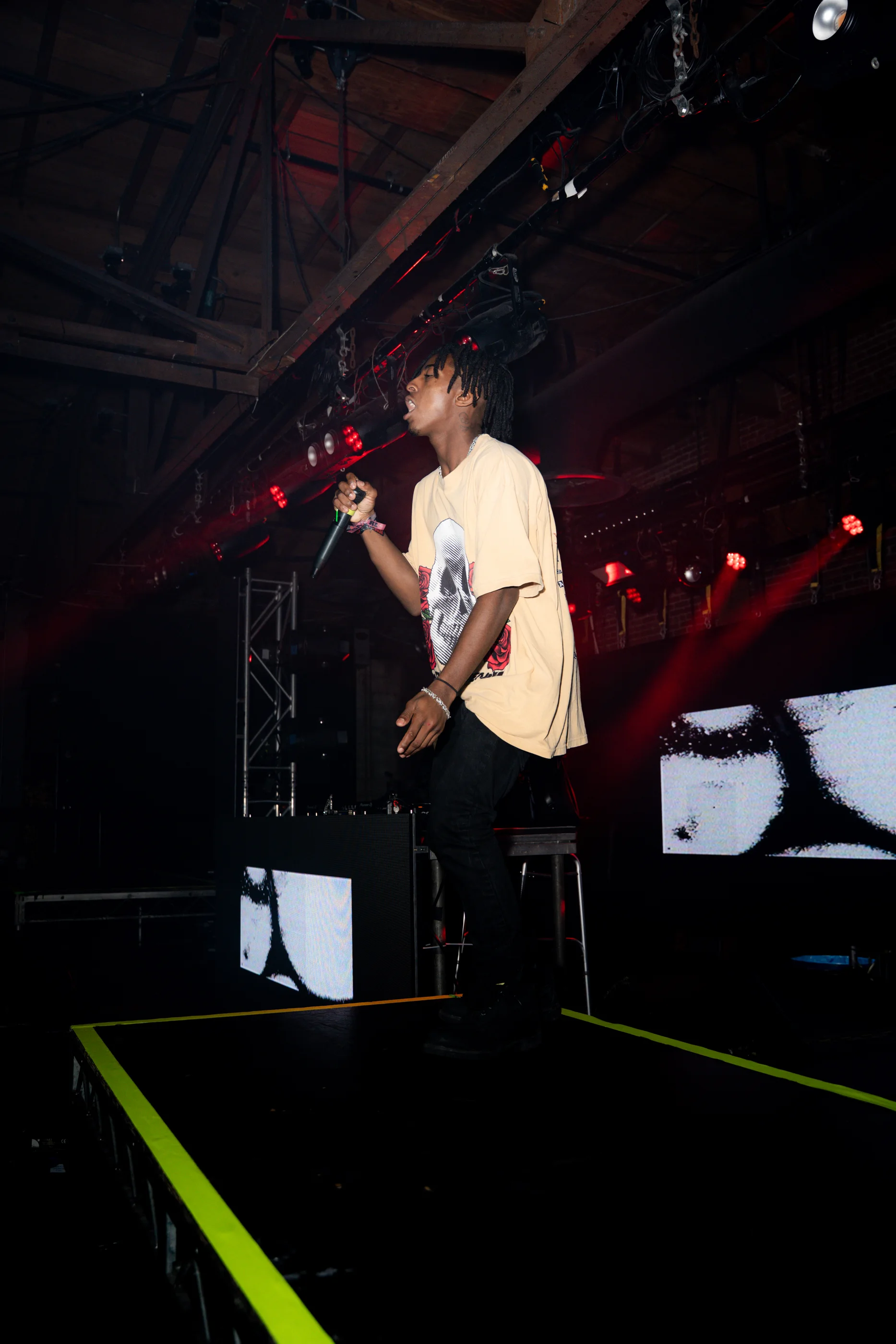 HARLEM performing in a skull graphic tee at the LUCKI show at Venue 1720